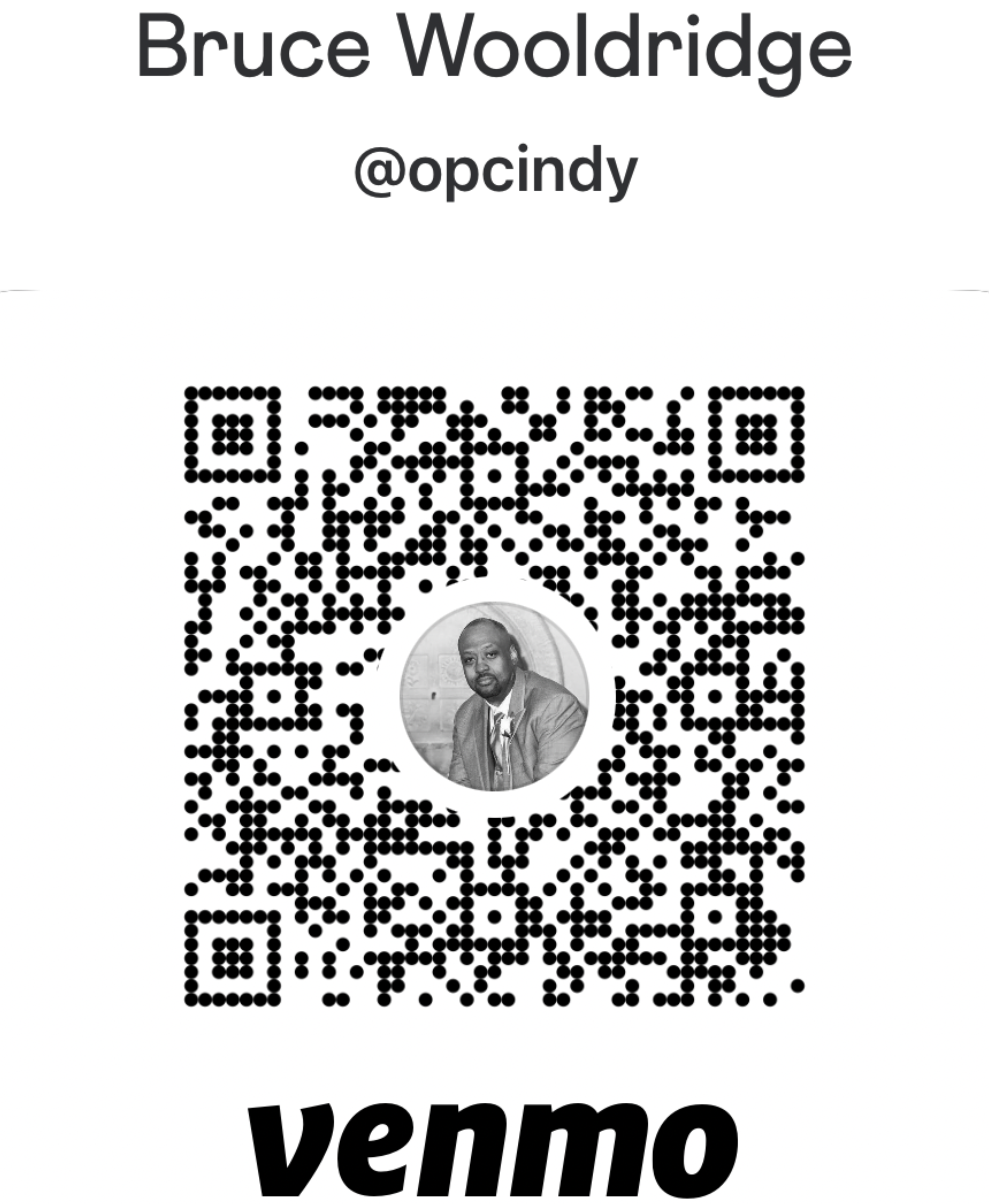 QR code to pay via Venmo